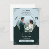 Dark Green Élégante Soirée de Mariage Invitation (Devant / Derrière)