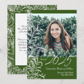 Dark Green Fern  Photo Afstuderen Kaart (Voorkant / Achterkant)