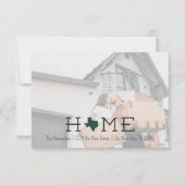 Dark Green HOME Texas Moving Faire-part (Devant)