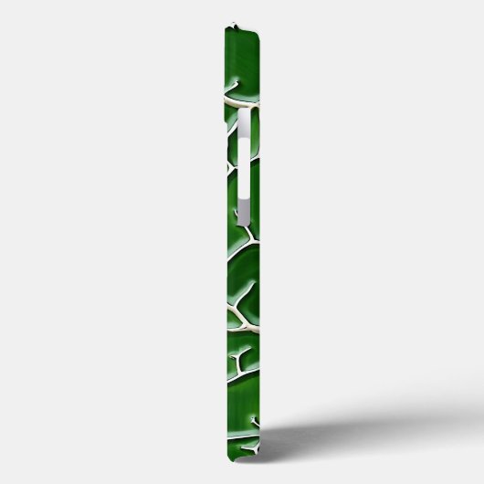 Dark Green iPhone Case Vein Texture Design (Achterkant / Links)