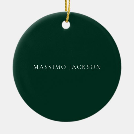 Dark Green Minimalist Plain Modern Aesthetic Look Keramisch Ornament (Voorkant)