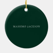 Dark Green Minimalist Plain Modern Aesthetic Look Keramisch Ornament (Achterkant)