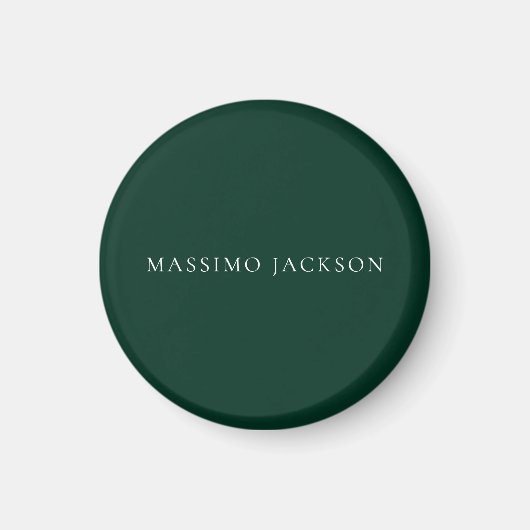 Dark Green Minimalist Plain Modern Aesthetic Look Magneet (Voorkant)
