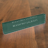 Dark Green Minimalist Plain Modern Aesthetic Look Naambordje (Zijkant)