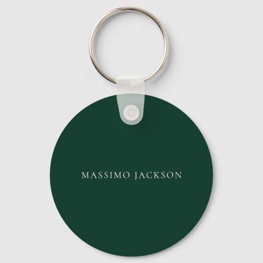 Dark Green Minimalist Plain Modern Aesthetic Look Sleutelhanger (Voorkant)