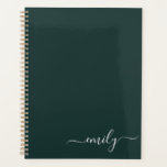 Dark Green Modern Script Nom du monogramme<br><div class="desc">Dark Green Simple Script Nom du monogramme. Cela rend le cadeau parfait pour 16 ans,  mariage,  douche nuptiale,  anniversaire,  baby shower ou bachelorette pour quelqu'un qui aime le luxe glam et les styles chic.</div>
