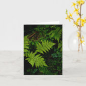 Dark green moody nature theme with ferns kaart (Gele Bloem)