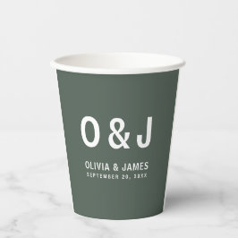 Dark Green | Moss minimalistische moderne Scandi b Papieren Bekers