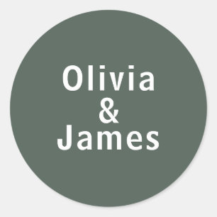 Dark Green Moss noemt minimalistische Scandi-bru Ronde Sticker
