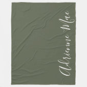 Dark Green Simply Personalized Fleece Deken (Voorkant)