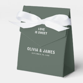 Dark Green | Sweet Love Minimalist Modern Wedding Bedankdoosjes