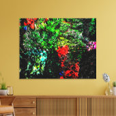 Dark green textured Stretched Canvas Print,Bold  (Insitu (Woonkamer))