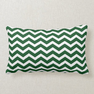 Dark Green White Chevron Pattern Kussen