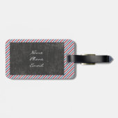 Dark Grey Air Mail Briefkaart Bagagelabel (Achterkant horizontaal)