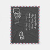 Dark Grey  Air Mail Briefkaart Fleece Deken (Voorkant)