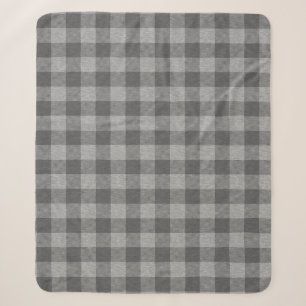 Dark Grey Buffalo Play Minky/Sherpa Throw