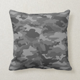 Dark Grey Camouflage #1 Pillow Kussen