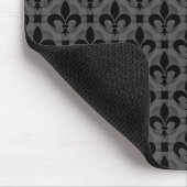 Dark Grey Fancy Fleur de lis Mousepad Muismat (Hoek)