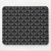 Dark Grey Fancy Fleur de lis Mousepad Muismat (Voorkant)
