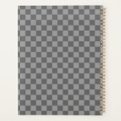Dark Grey Gray Checkered Checkerboard Planner (Achterkant)