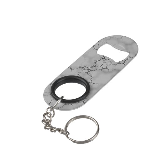 Dark Grey Marble Pattern Mini Flessenopener (Achterkant Gekanteld)