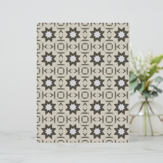 Dark Grey Stars on cream scrapbooking paper  (Staand voorkant)