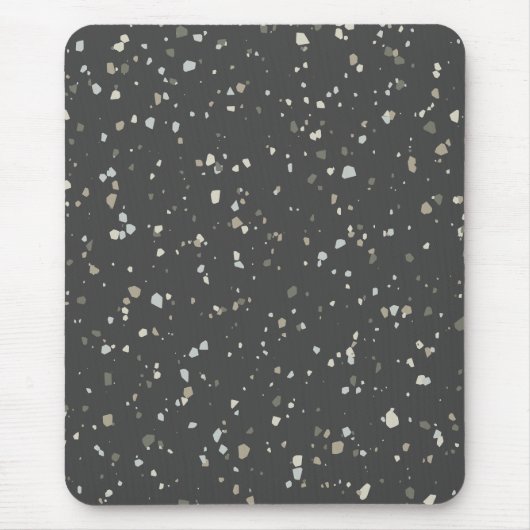 Dark Grey Terrazzo Pattern Muismat (Voorkant)
