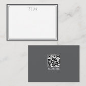  Dark Grey three Border Monogram Note Card Notitiekaartje (Voorkant / Achterkant)
