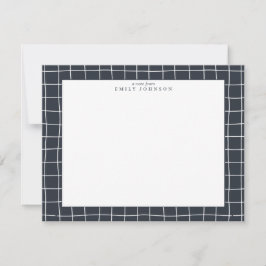 Dark Grid Frame Note Card Kaart