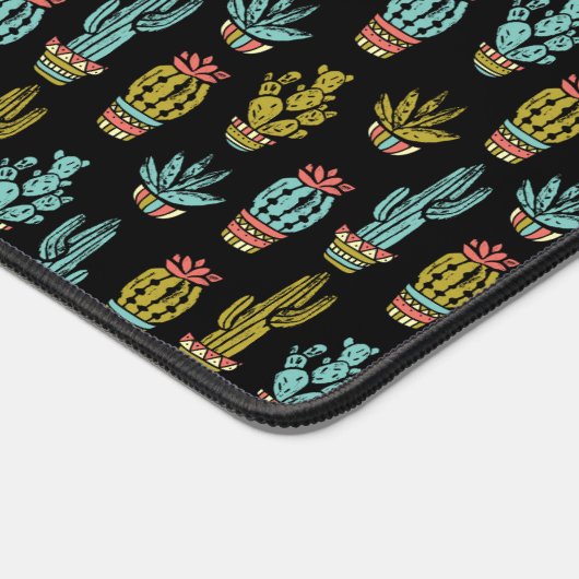 Dark Grunge Cactus Pattern Bureaumat (Hoek)