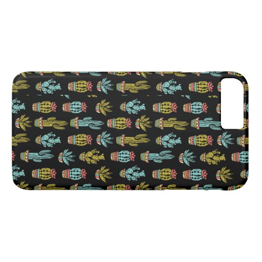 Dark Grunge Cactus Pattern Case-Mate iPhone Case (Achterkant (Horizontaal))
