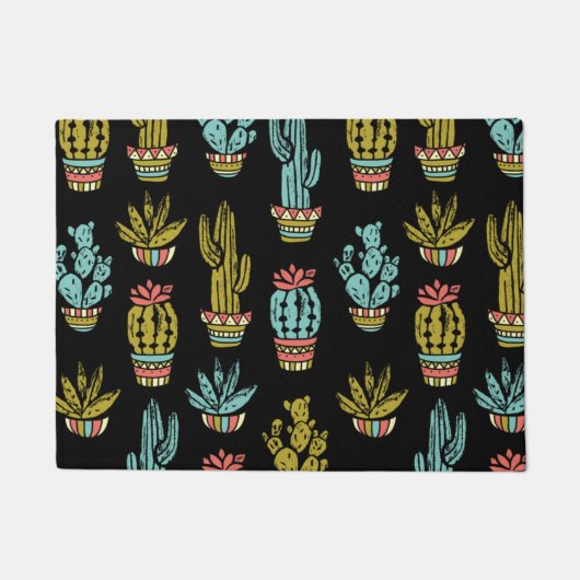 Dark Grunge Cactus Pattern Deurmat (Voorkant)