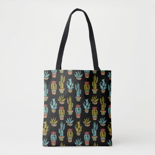 Dark Grunge Cactus Pattern Draagtas (Voorkant)