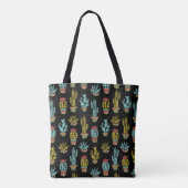Dark Grunge Cactus Pattern Draagtas (Achterkant)