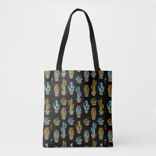 Dark Grunge Cactus Pattern Draagtas (Voorkant)