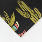 Dark Grunge Cactus Pattern Fleece Deken (Hoek)