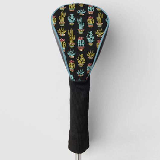 Dark Grunge Cactus Pattern Golfheadcover (Voorkant)