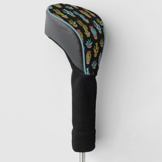 Dark Grunge Cactus Pattern Golfheadcover (Schuin)