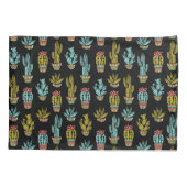 Dark Grunge Cactus Pattern Kussensloop (Achterkant-Links)