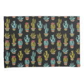 Dark Grunge Cactus Pattern Kussensloop (Voorkant-Rechts)