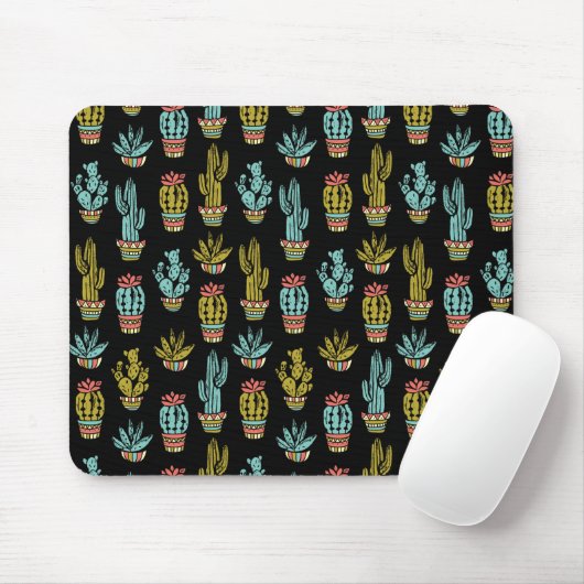Dark Grunge Cactus Pattern Muismat (Met muis)