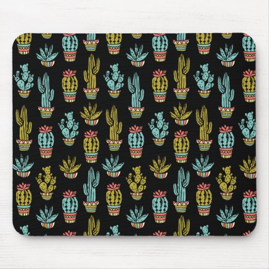Dark Grunge Cactus Pattern Muismat (Voorkant)