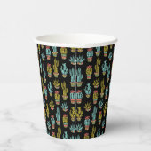 Dark Grunge Cactus Pattern Papieren Bekers (Rechts)