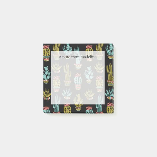 Dark Grunge Cactus Pattern Post-it® Notes (Voorkant)