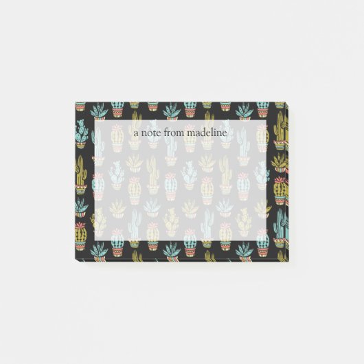 Dark Grunge Cactus Pattern Post-it® Notes (Voorkant)