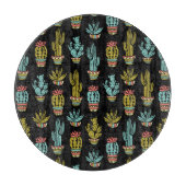 Dark Grunge Cactus Pattern Snijplank (Voorkant)