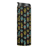 Dark Grunge Cactus Pattern Thermosbeker (Geroteerd rechts)