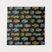 Dark Grunge Cactus Pattern Wandkleed (Voorkant)
