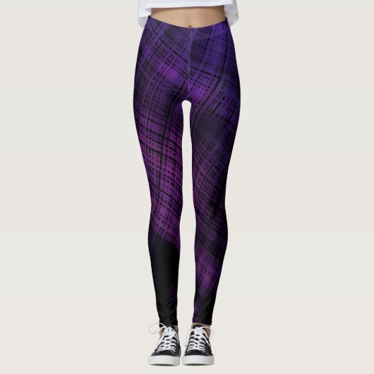 Dark Grunge Plaid Leggings (Voorkant)