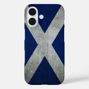 Dark Grunge Scotland Flag iPhone 16 Hoesje